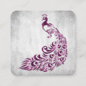 Magenta Peacock Wedding and Bridal Services Vierkante Visitekaartje (Achterkant)