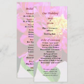 Magenta Peony in Sunshine Wedding Program Programma (Voorkant / Achterkant)