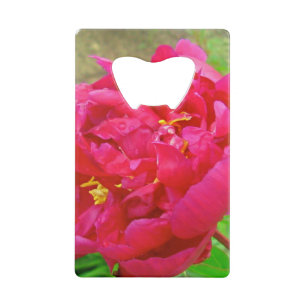 Magenta Peony Petals-Credit Kaart Bottle Open Kredietkaart Flessenopener