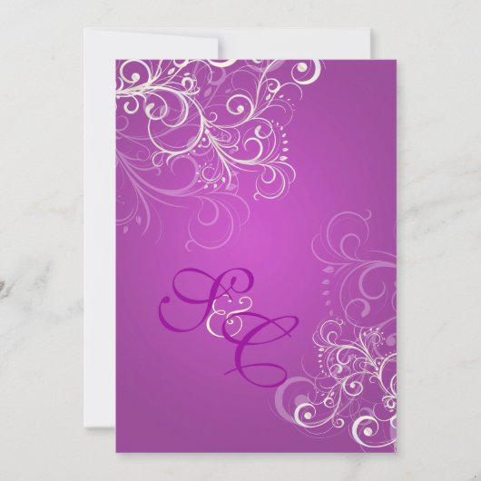 Magenta + perle tournoie de mariage Invitations (Devant)