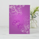 Magenta + perle tournoie de mariage Invitations (Debout devant)