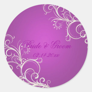 Magenta perle tournoie les autocollants de mariage