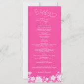 Magenta Pink Chinoiserie Floral Wedding Programme (Dos)