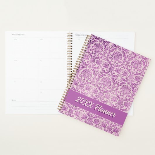 Magenta Pink Damask Planner (Display)