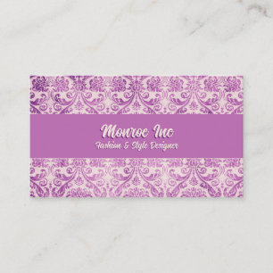 Magenta Pink Damask Visitekaartje