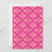 Magenta Pink, Gold Damask 18th Birthday Invitation (Dos)