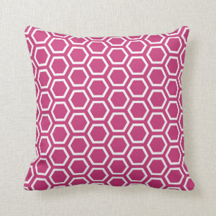 Magenta Pink Honeycomb Patroon Kussen