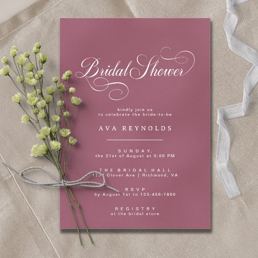 Magenta Pink Mauve |  Script-Vrijgezellenfeest Kaart