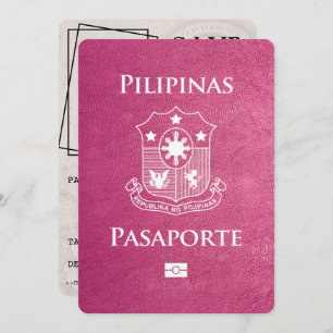Magenta Pink Philippines Passport Save the Date