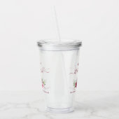 Magenta Pink Roses Elegant Bridesmaid Wedding Acryl Drinkbeker (Links)