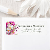 Magenta Pink Wildflower Kleurrijke Tuinbloemen Etiket (Insitu)