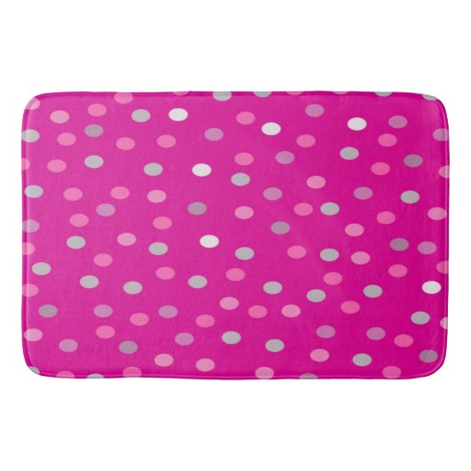 Magenta Polka Dots Badmat (Voorkant)