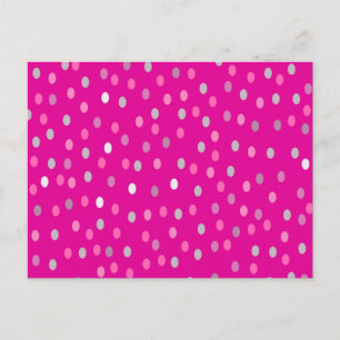 Magenta Polka Dots Briefkaart