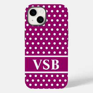Magenta Polka Dots Case-Mate iPhone 14 Hoesje