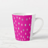 Magenta Polka Dots Latte Mok (Rechts)