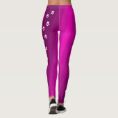 Magenta Pootafdruk Gestreepte Gym Oefen Yoga Broek Leggings (Achterkant)