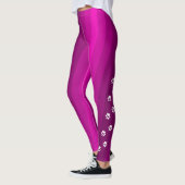 Magenta Pootafdruk Gestreepte Gym Oefen Yoga Broek Leggings (Links)