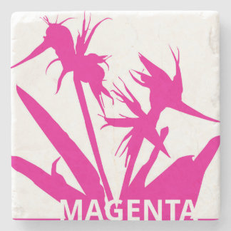 MAGENTA - Posavasos con Flor del paraíso en fucsia Stenen Onderzetter