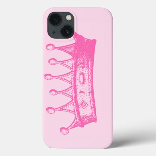 Magenta Princess Crown on Pink Background Case-Mate iPhone Case (Achterkant)