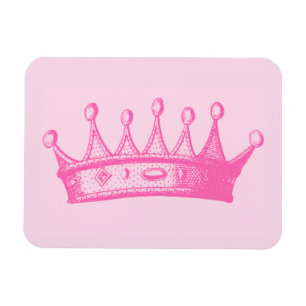 Magenta Princess Crown on Pink Background Magneet
