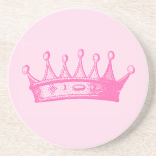 Magenta Princess Crown on Pink Background Zandsteen Onderzetter