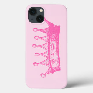 Magenta Princess Crown op roze achtergrond iPhone 13 Hoesje
