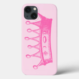 Magenta Princess Crown op roze achtergrond iPhone 13 Hoesje