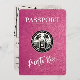 Magenta Puerto Rico Passport Save The Date