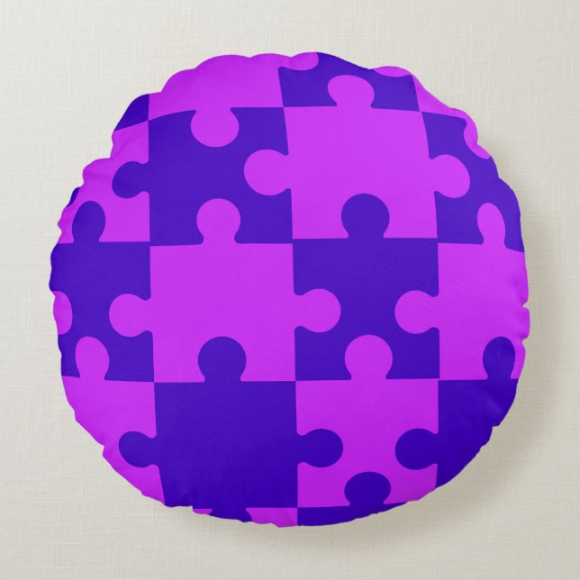 Magenta puzzels met kussen (Voorkant)