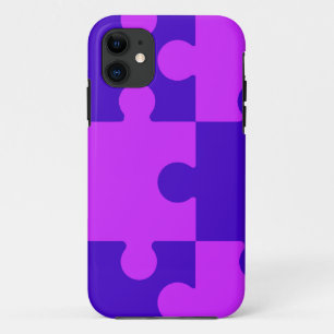 Magenta puzzle-telefoondraagtas iPhone 11 hoesje