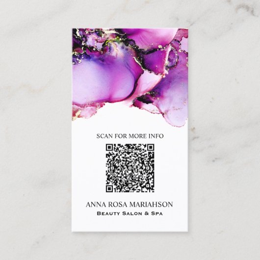 *~* Magenta QR CODE Yummy Gold Gilded AP29 Visitekaartje (Voorkant)