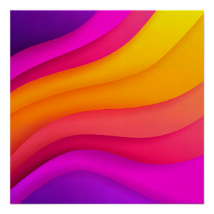 Magenta Regenbooggolven Perfect Poster