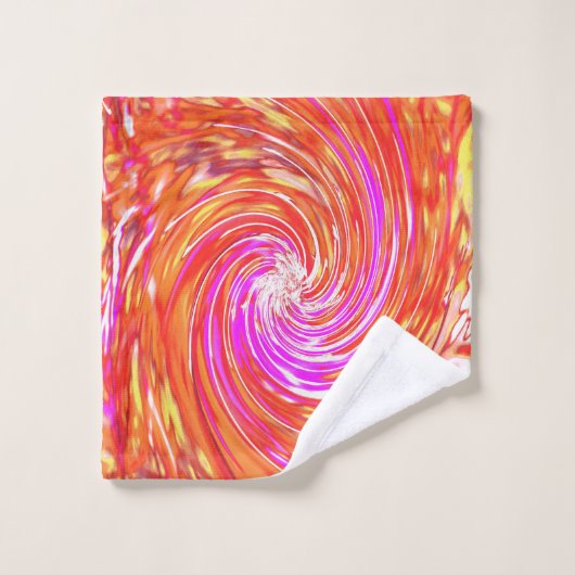 Magenta rétro et couleurs d'automne florale (Gant de toilette)