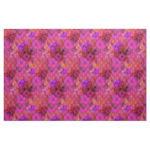 magenta retro florale stof