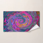 Magenta rétro, Verte et Orange Abstrait (Serviette à main)