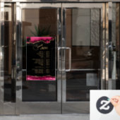 Magenta Rood Agaten Diensten Menu Raamsticker (Kantoordeur)