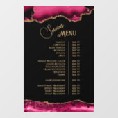 Magenta Rood Agaten Diensten Menu Raamsticker (Vel)