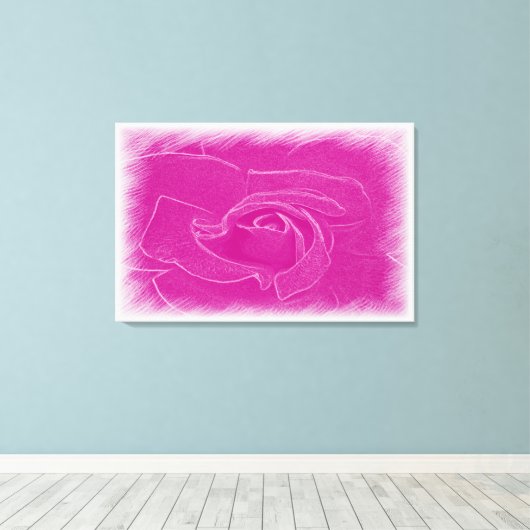 Magenta roos canvas afdruk (Insitu (Houten vloer))