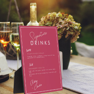 Magenta Roos Gold White Signature Drink Sign Fotoplaat