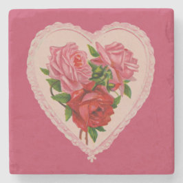 Magenta  Roos Harde Valentijn Stenen Onderzetter