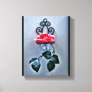 Magenta Roos Sconce Canvas Afdruk