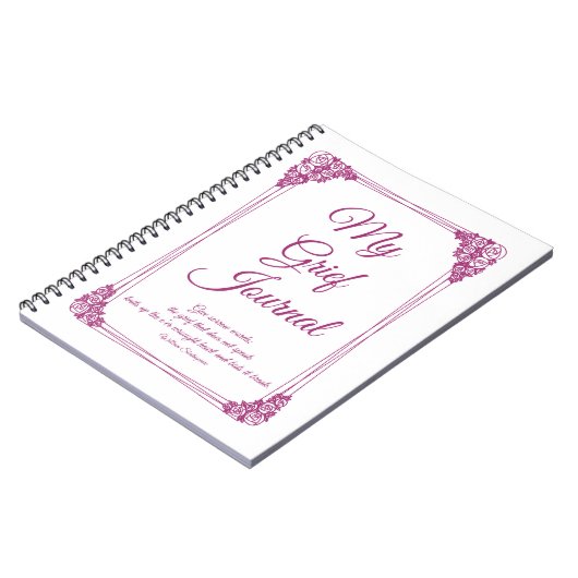 Magenta Rose Cluster Border Griefs Journal (Côté gauche)