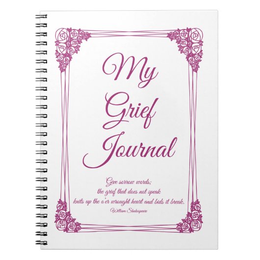 Magenta Rose Cluster Border Griefs Journal (Devant)