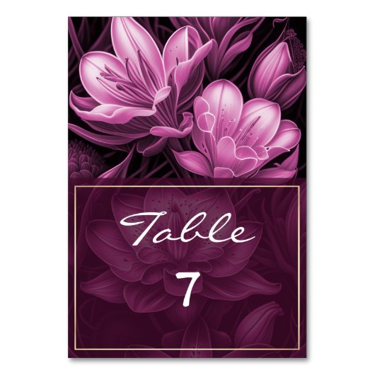 Magenta Rose Floral Mariage Numéro de table (Par défaut)
