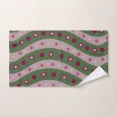 Magenta Rose Vert Motif À Points Imprimé (Serviette à main)