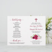 Magenta & Roses Roses Rose Programme de mariage ca (Debout devant)