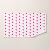 Magenta Rouge & Coeurs Bleus Lumière sur Blanc (Serviette à main)