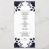 Magenta Roze & Blauwe Inky Bloemen Waterverf Progr Programma (Achterkant)