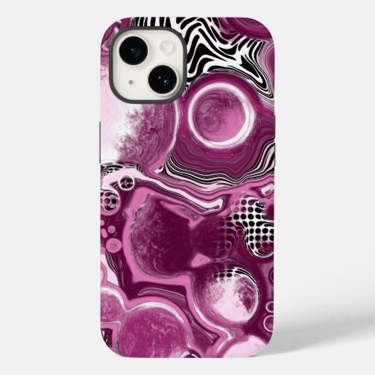 magenta roze digitale rondverf Case-Mate iPhone case (Achterkant)