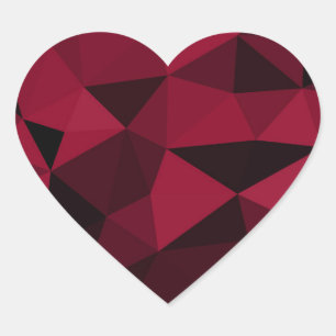 magenta roze, donkerzwart, geometrisch vermaasd hart sticker